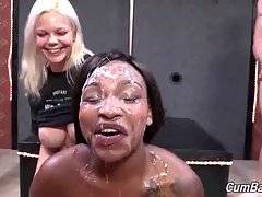Nikki Ford gets her pretty face all covered in whi...